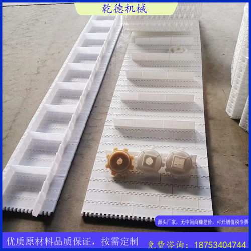 PP塑料链板尼龙传送带肉食分割流水线果冻清洗提升食品链板输送带