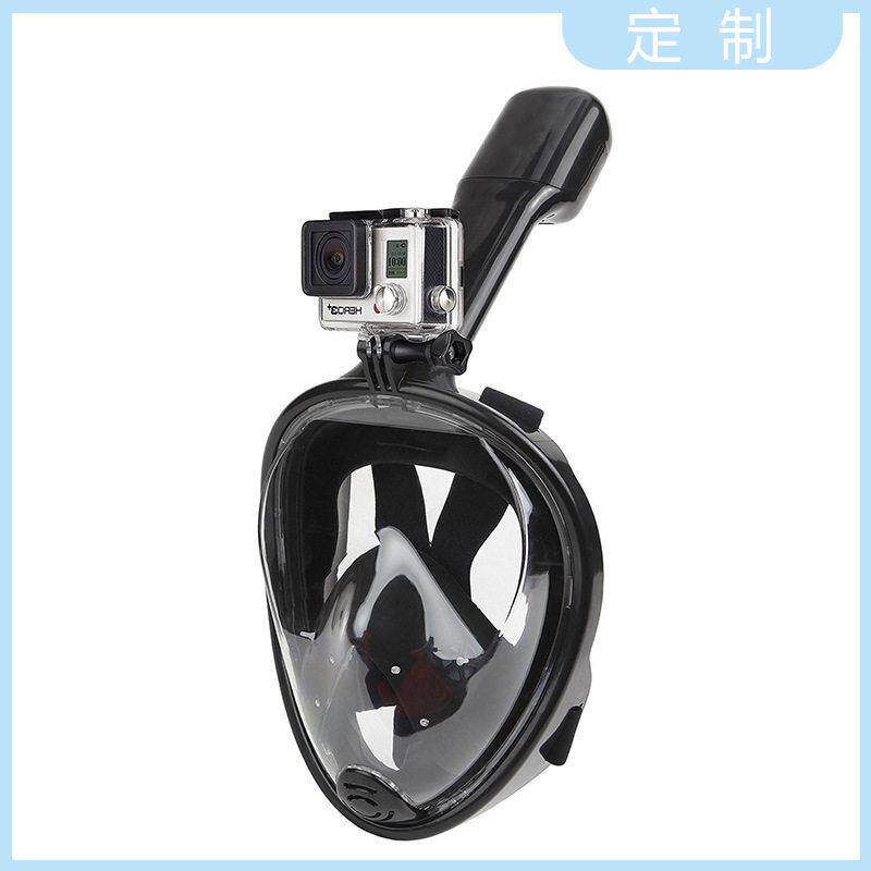 工厂定制潜水面罩带呼吸管游泳浮潜面镜防雾便携防水防呛水自由潜