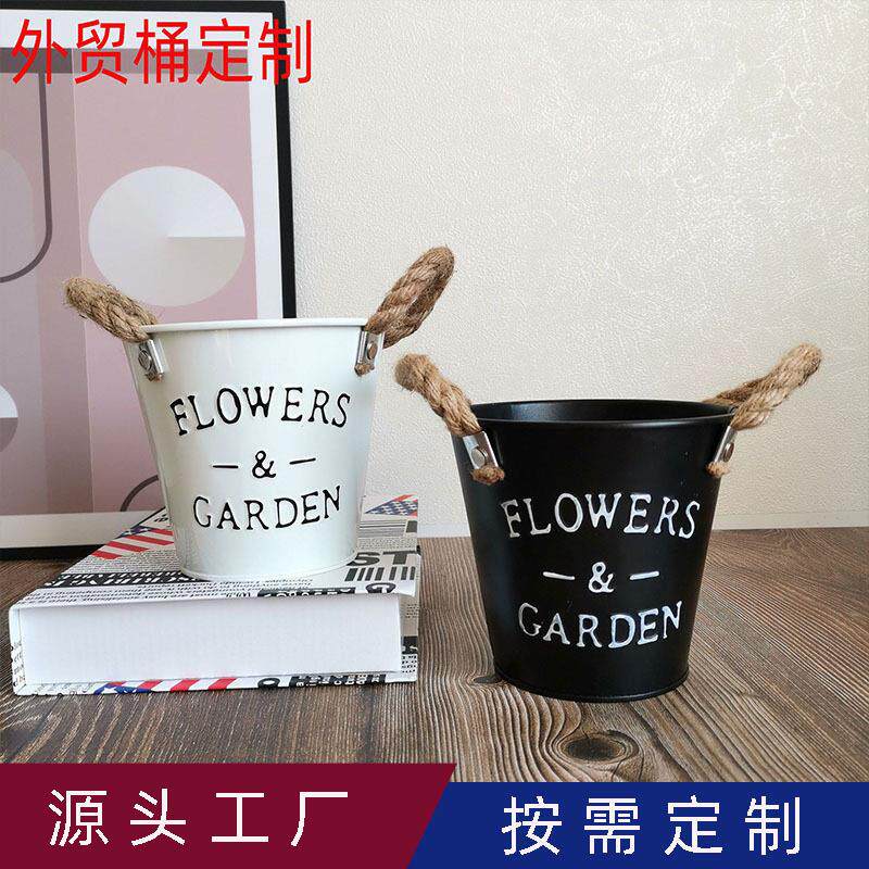 铁皮多肉花盆花桶玩具桶沙滩桶彩绘水桶糖果色小铁桶铁皮桶