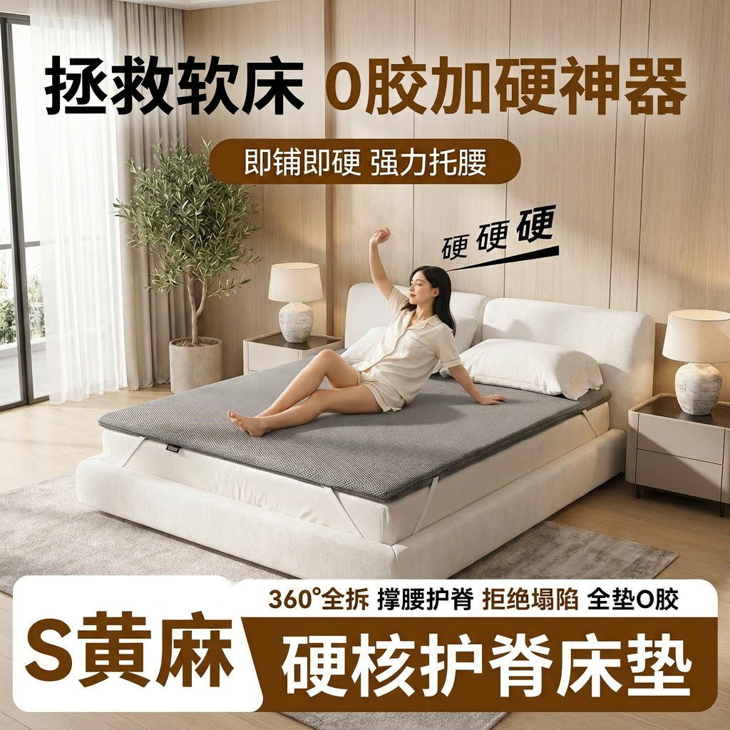 加硬神器0胶水床垫加硬神器S型黄麻成人薄款偏硬护脊