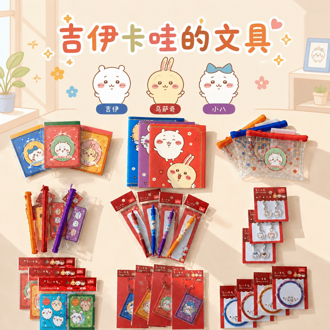 吉伊卡哇限定收纳袋圆珠笔钥匙扣