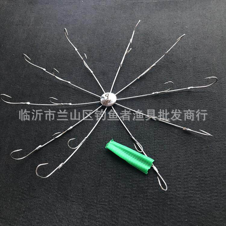 越南锚钩十爪双层可视专用30厘米大号盘钩锚草鱼鲢鳙大物钩挂鱼钩