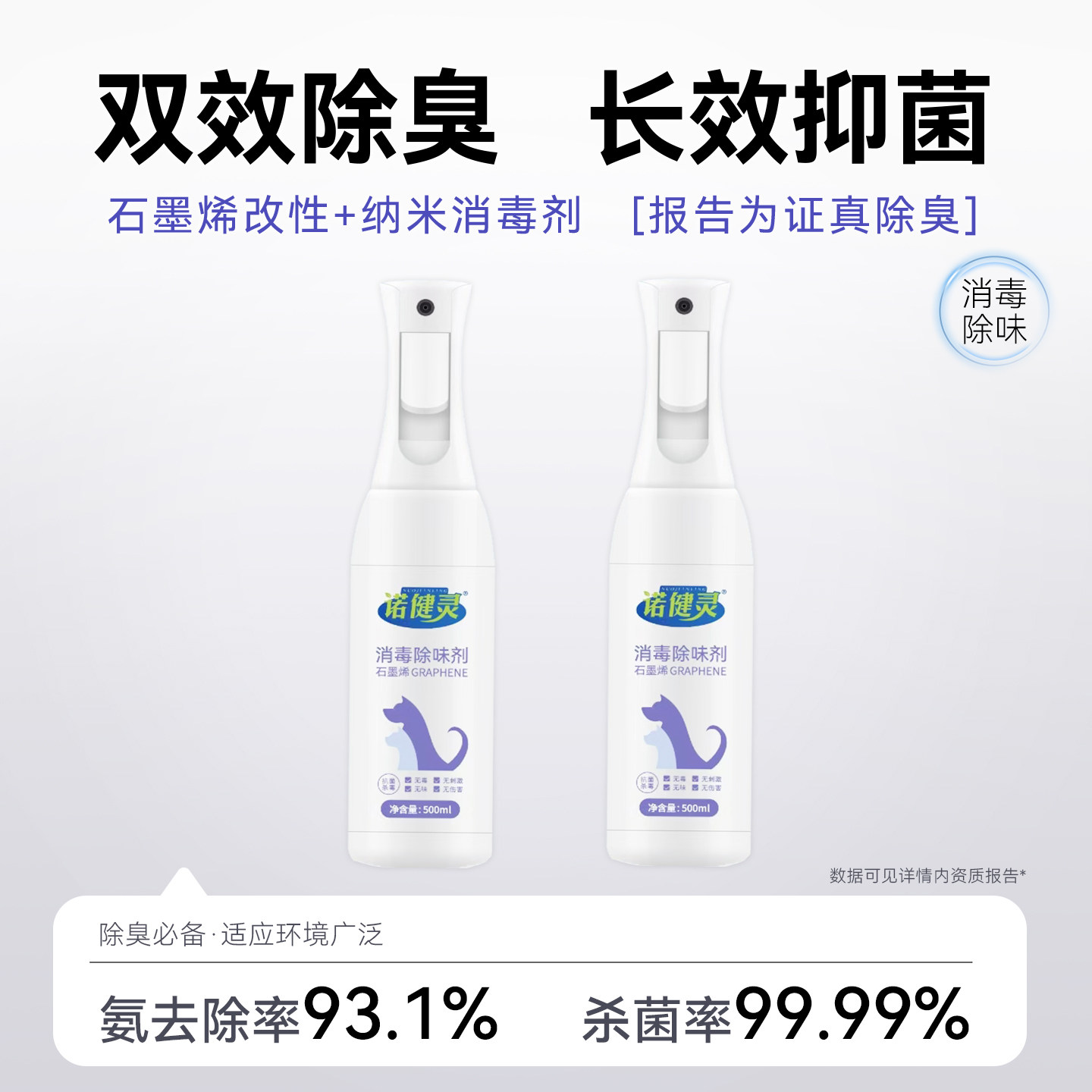 宠物消毒除味剂厕所除味剂家庭除臭剂石墨烯纳米双效除臭杀菌喷雾