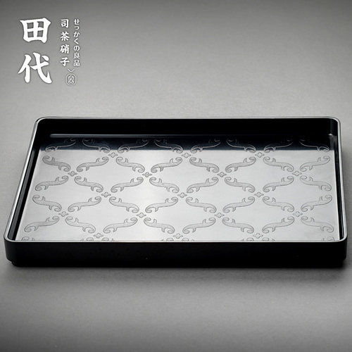 大马瑟团花茶盘 玻璃杯托盘茶壶托家用零食果盘茶具盘