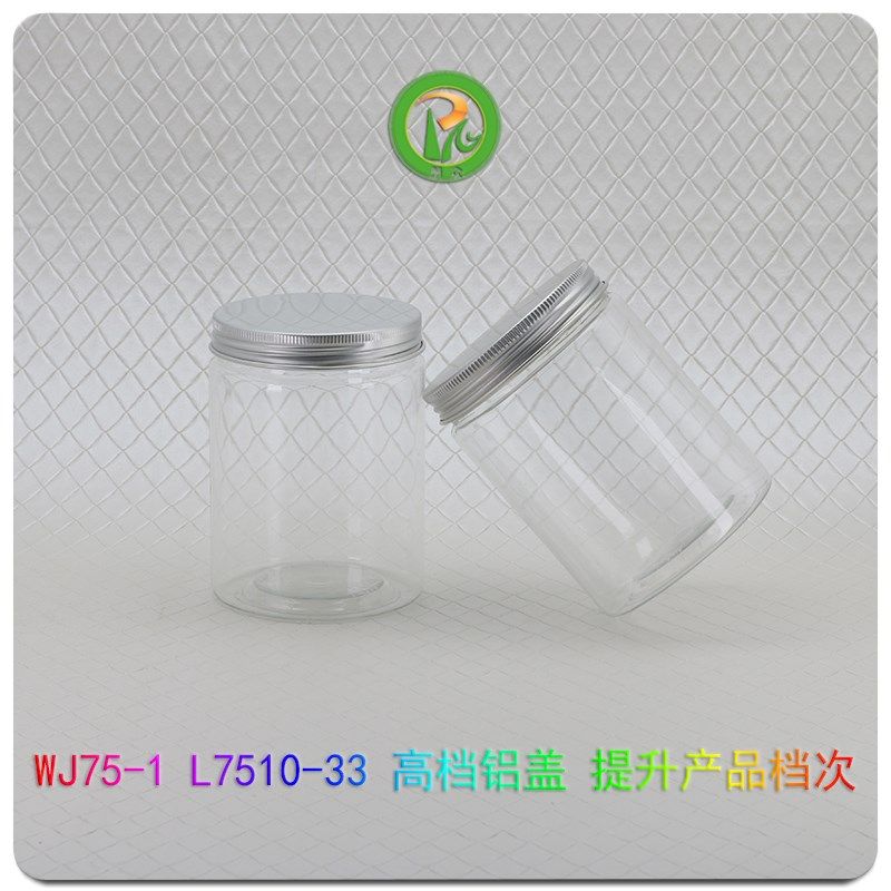 L7510-33塑料罐食品罐花茶瓶红糖罐果脯罐药材罐透明密封罐390ml