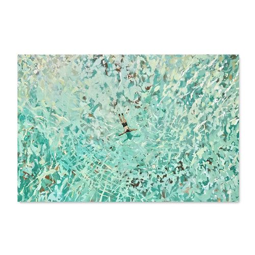 【特惠捡漏】Nina Brooke复刻艺术版画蓝绿色大海滩风景装饰画芯