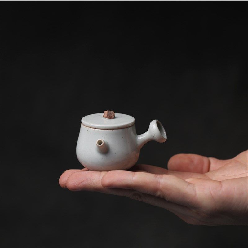 迷你袖珍侧把壶陶瓷小壶单人儿童冲茶一杯量茶具旅行小巧便携个性