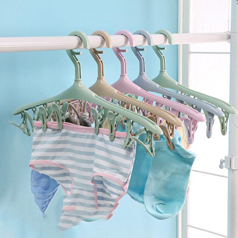 挂衣架晒衣服袜子晾内衣袜架晾晒架子塑料夹子卡扣婴儿
