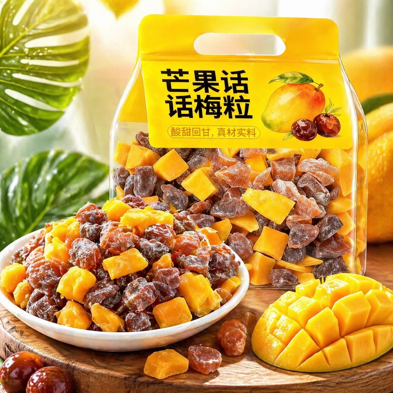 正宗潮汕特产芒果话梅粒酸甜梅子无核果脯酸甜水果干搭配休闲零食图片