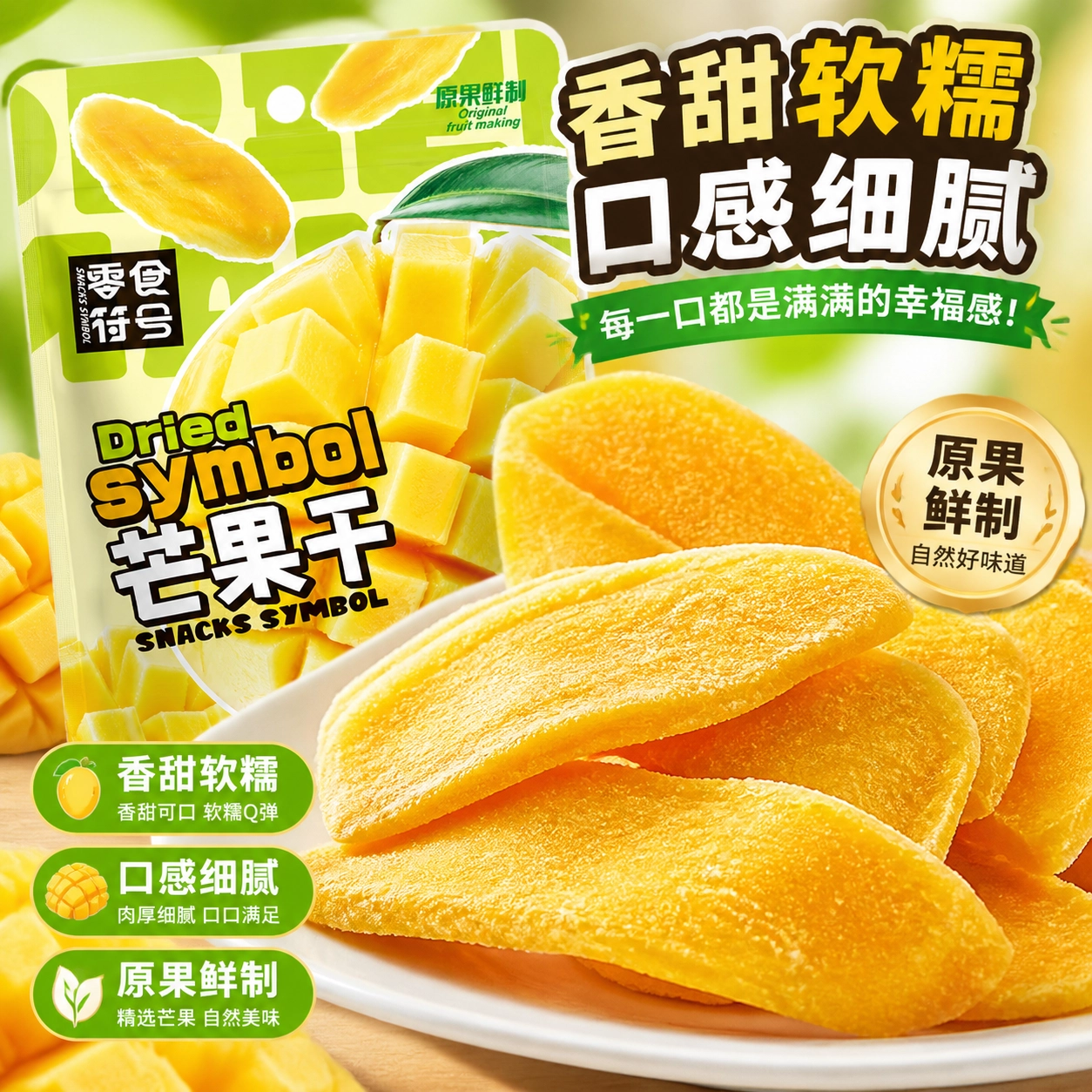 新货大片】精选大片芒果干原切水果干蜜饯休闲零食酸甜果脯纯天然