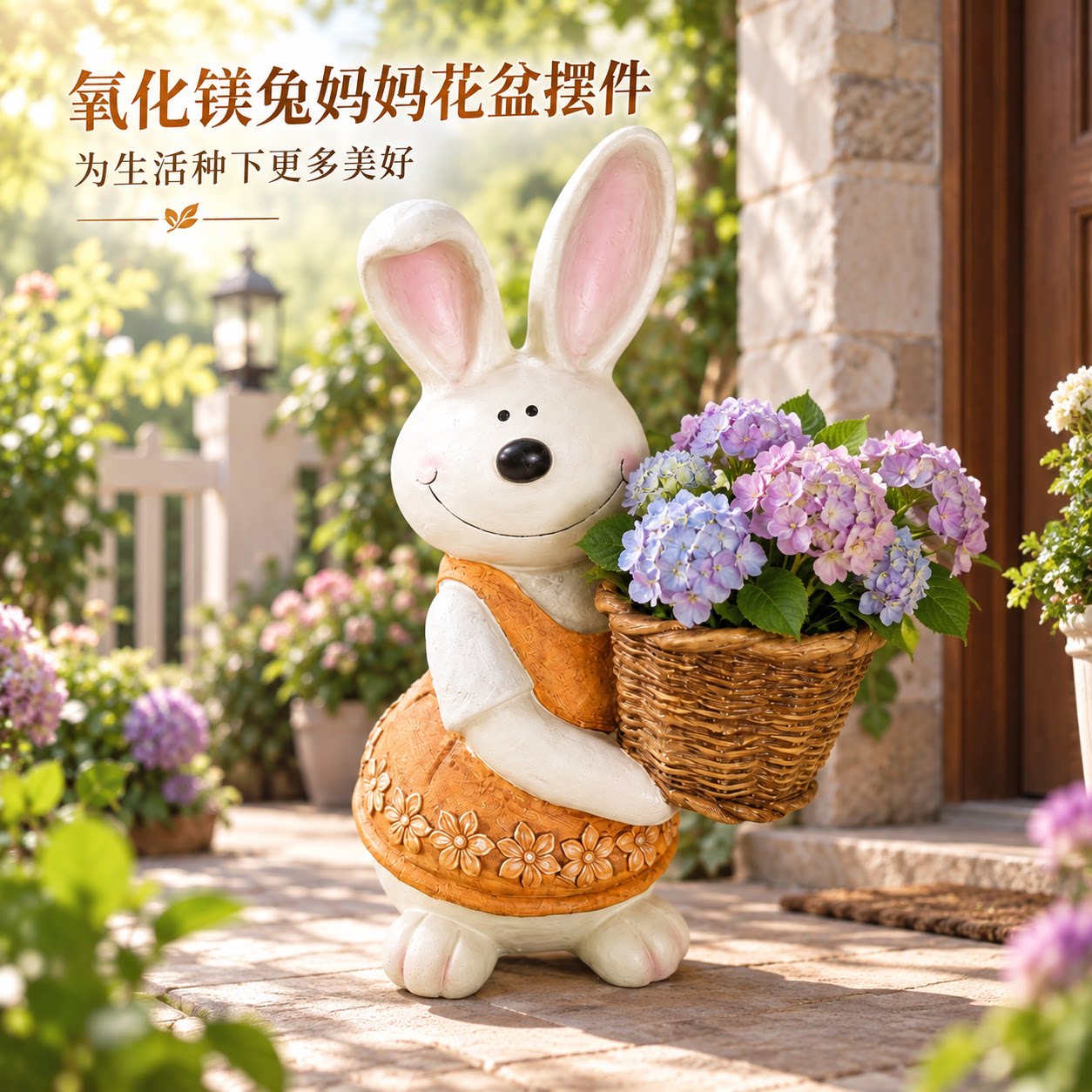 户外庭院可爱兔子落地摆件图片