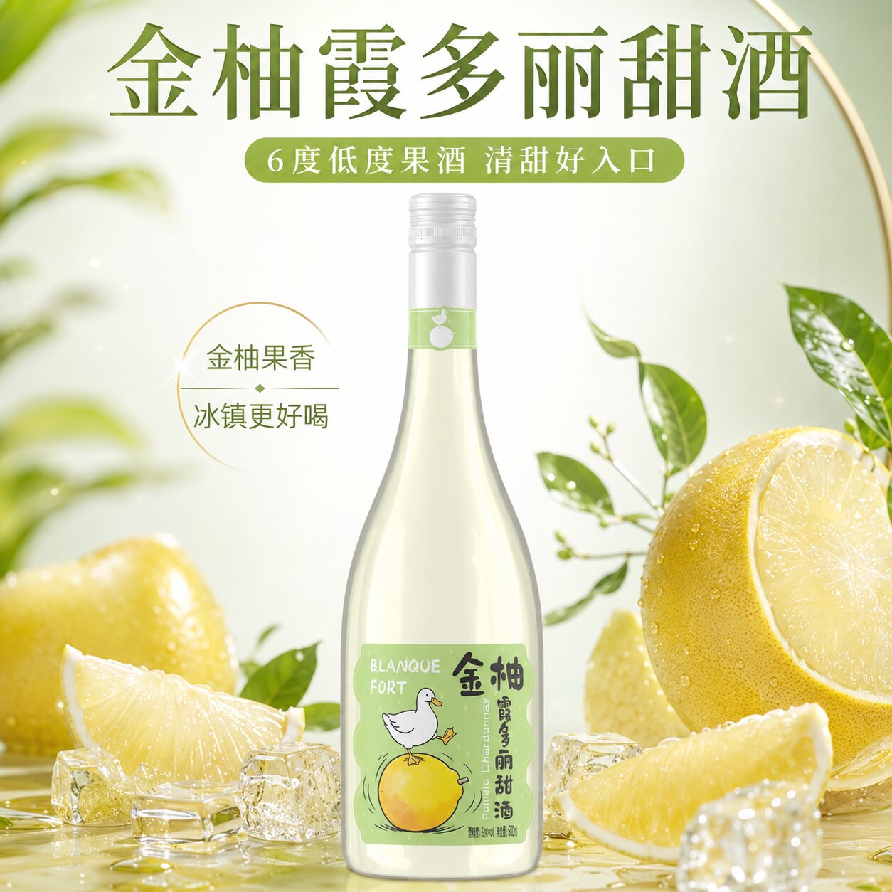 金柚霞多丽甜酒柚子酒6度500ml