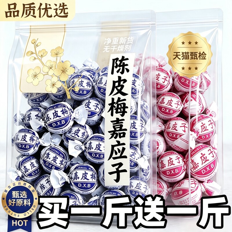 农科院推荐丨香港陈皮梅嘉应子官方旗舰店老字号零食蜜饯李子果脯