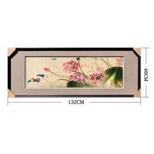 媛艺纯手工刺绣苏绣精品荷花花鸟事事如意客厅办公室卧室挂画送礼