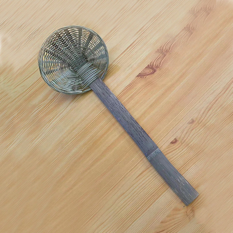 竹编竹漏勺火锅麻辣烫米粉烫勺面捞竹漏斗烫冒菜竹捞大号笊篱粉篱