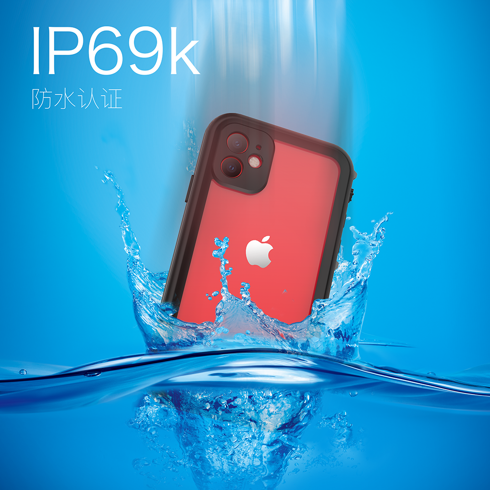 斑士旗Dot+小圆点适用苹果iPhone11防水手机壳膜一体IP69k防水认证TPU材质户外防摔保护套5G透明创意水下使用