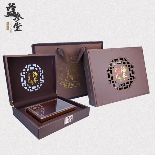 新款窗花海参包装盒高档海参礼品盒一斤装海参礼盒定制速发海参盒