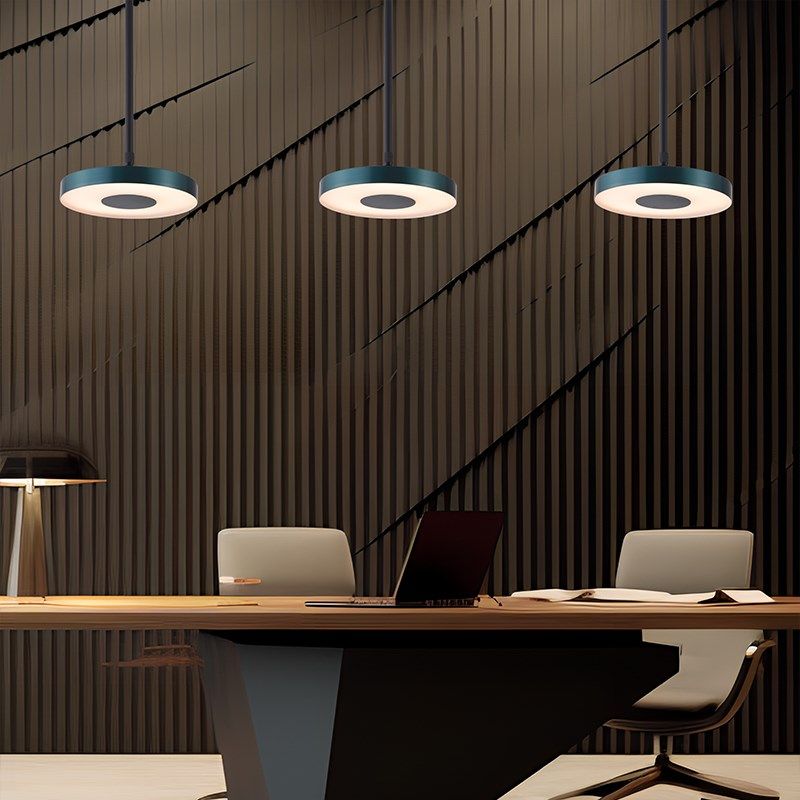 智能超薄可调光调色餐饮吧台商超美业茶室酒店会所伸缩杆护眼吊灯
