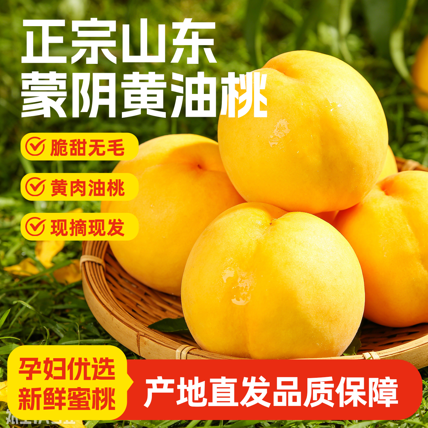 黄油桃新鲜水果整箱当季山东蒙阴黄桃黄金油桃桃子新鲜黄心黄肉