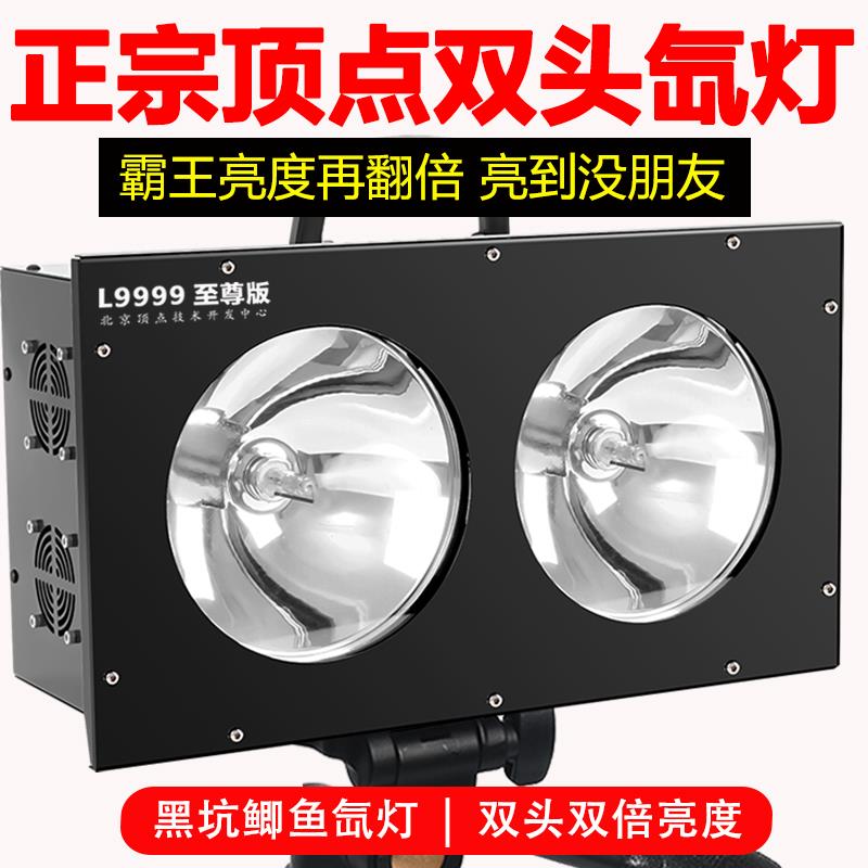 超亮北京顶点大功率双头氙气灯黑坑暖黄强光钓鱼灯氙气灯聚鱼垂钓