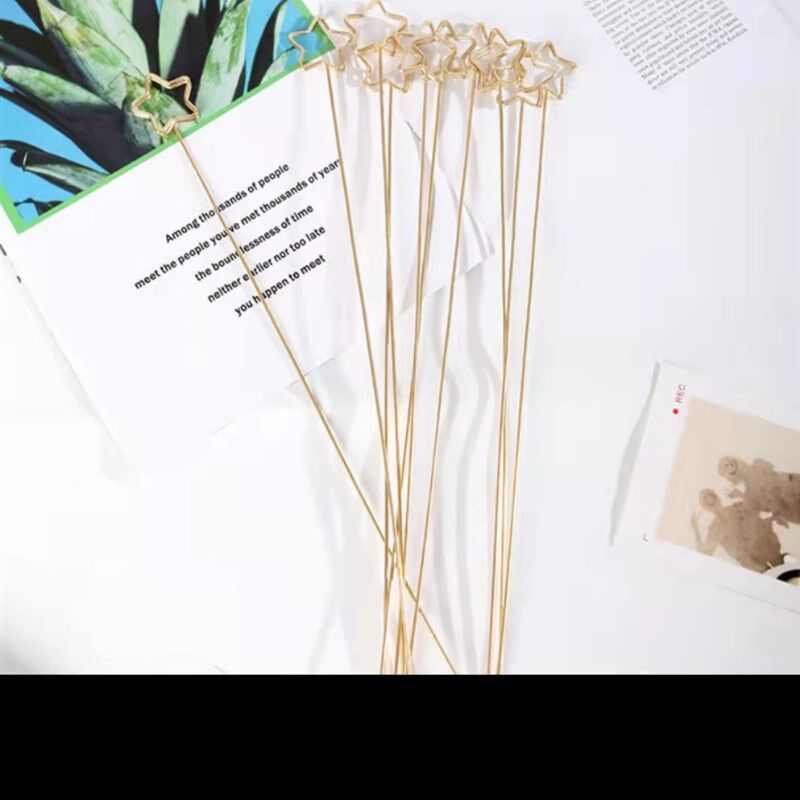花束卡片夹花插杆鲜花包装材料花艺贺卡镀金金属插签花店用品资材