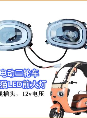 电动三轮篷车一体棚休闲三轮车熊猫前大灯前面板前挡风后档风大灯