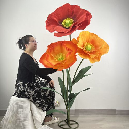 虞美人大纸艺花装饰花橱窗美陈商场装饰花艺活动布置巨型仿真纸花