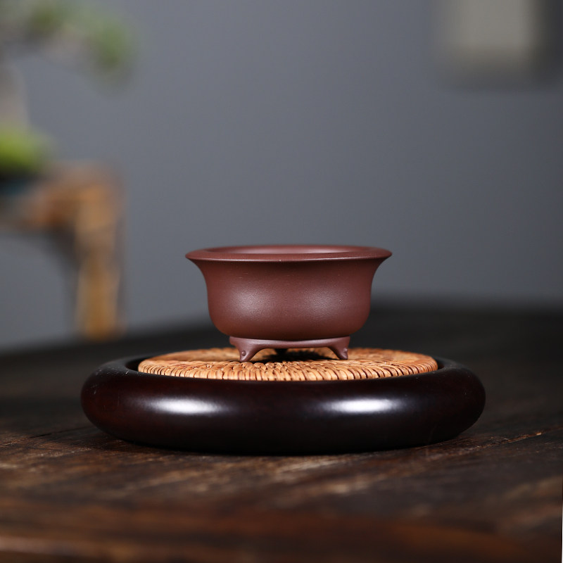 清香阁紫砂 桌面手掌微型花盆 名家手工精制 微小绿植茶台清供花
