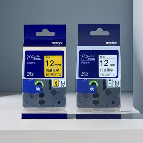 兄弟标签机色带12mm9贴纸墨带碳带标签纸PT-D210/E115B标签打印纸