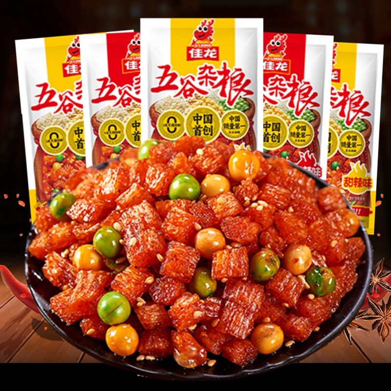佳龙五谷杂粮盒装辣条大面筋牛筋儿时经典豆干豌豆青豆童年小零食