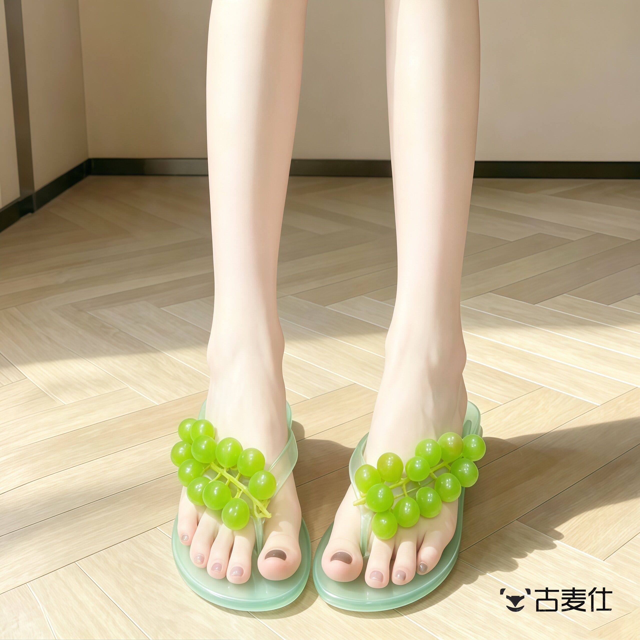 一串葡萄~水晶拖鞋女款夏
