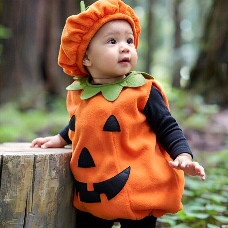 万圣节儿童服装男童女童宝宝南瓜衣服幼儿园halloween婴儿cos装扮