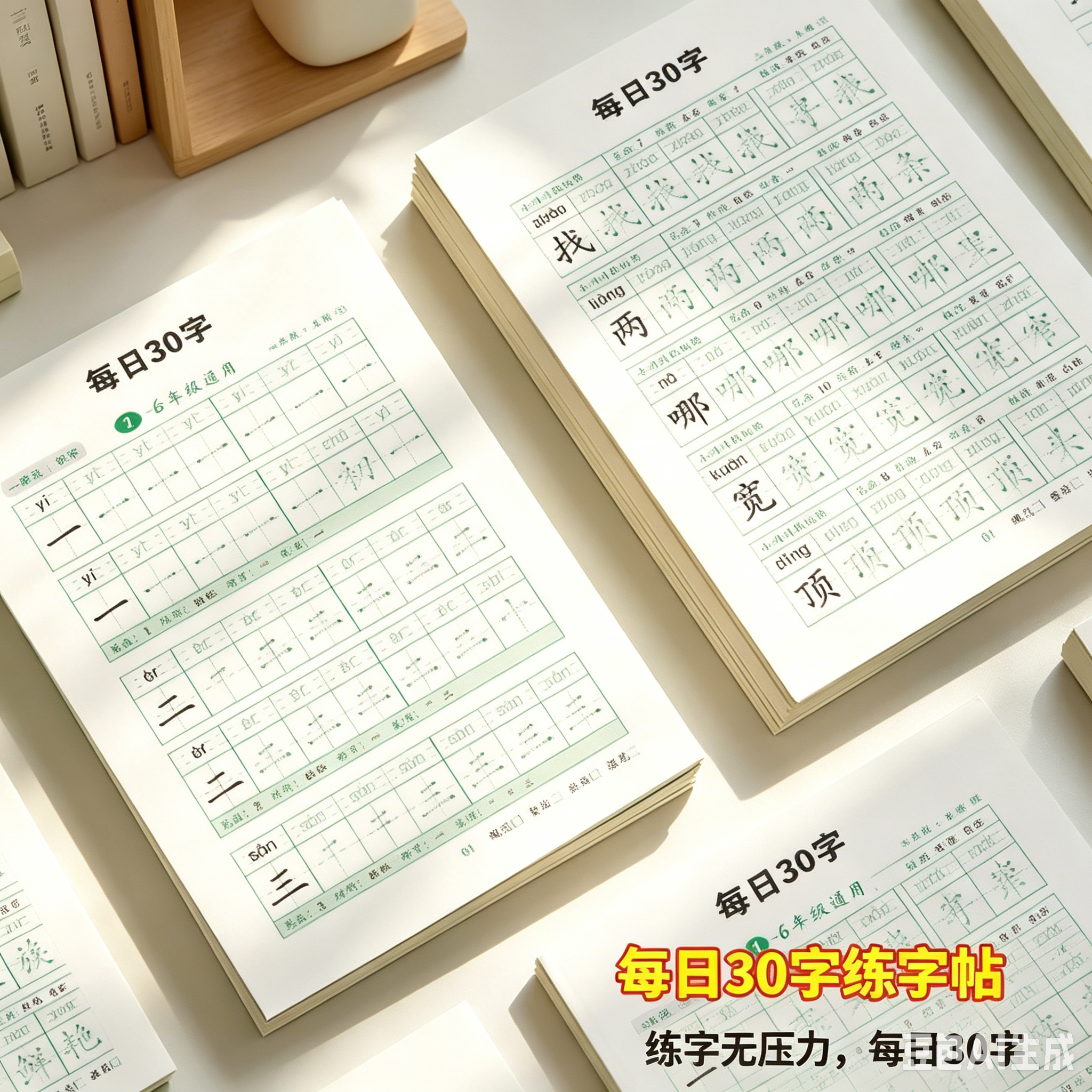 点阵练字帖每日30字小学生1-3年级练字本描红书法板学习用品MD