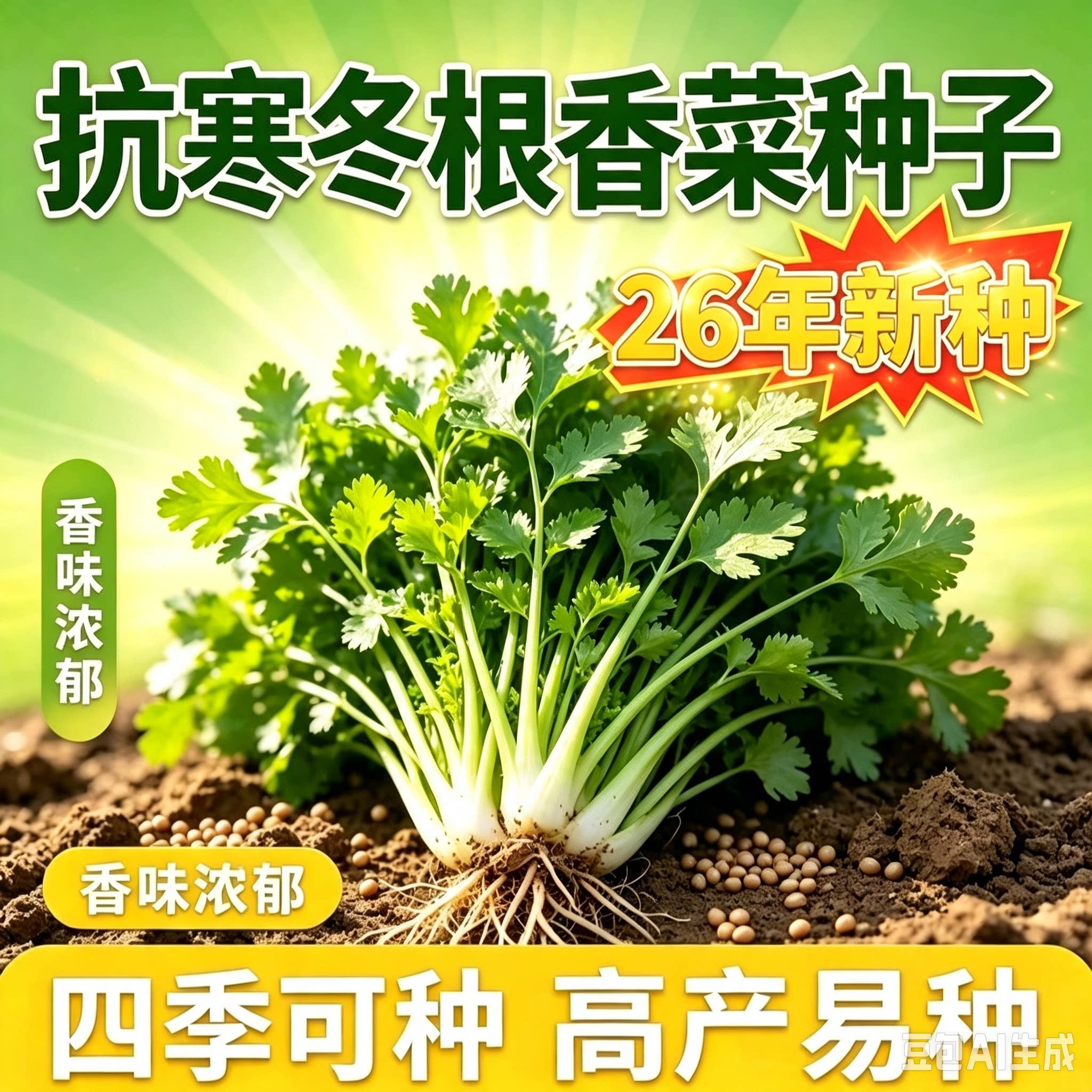 【抗寒冬根香菜】耐寒越冬浓香耐抽苔阳台盆栽庭院地栽种植花卉xy