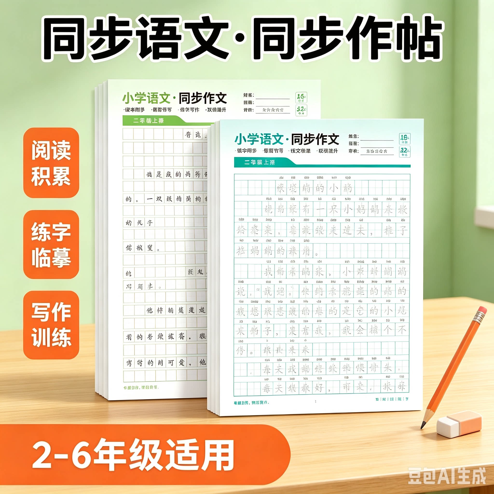 【语文老师推荐】2-6年级小学同步作文练字帖精选优秀范文训练MD5