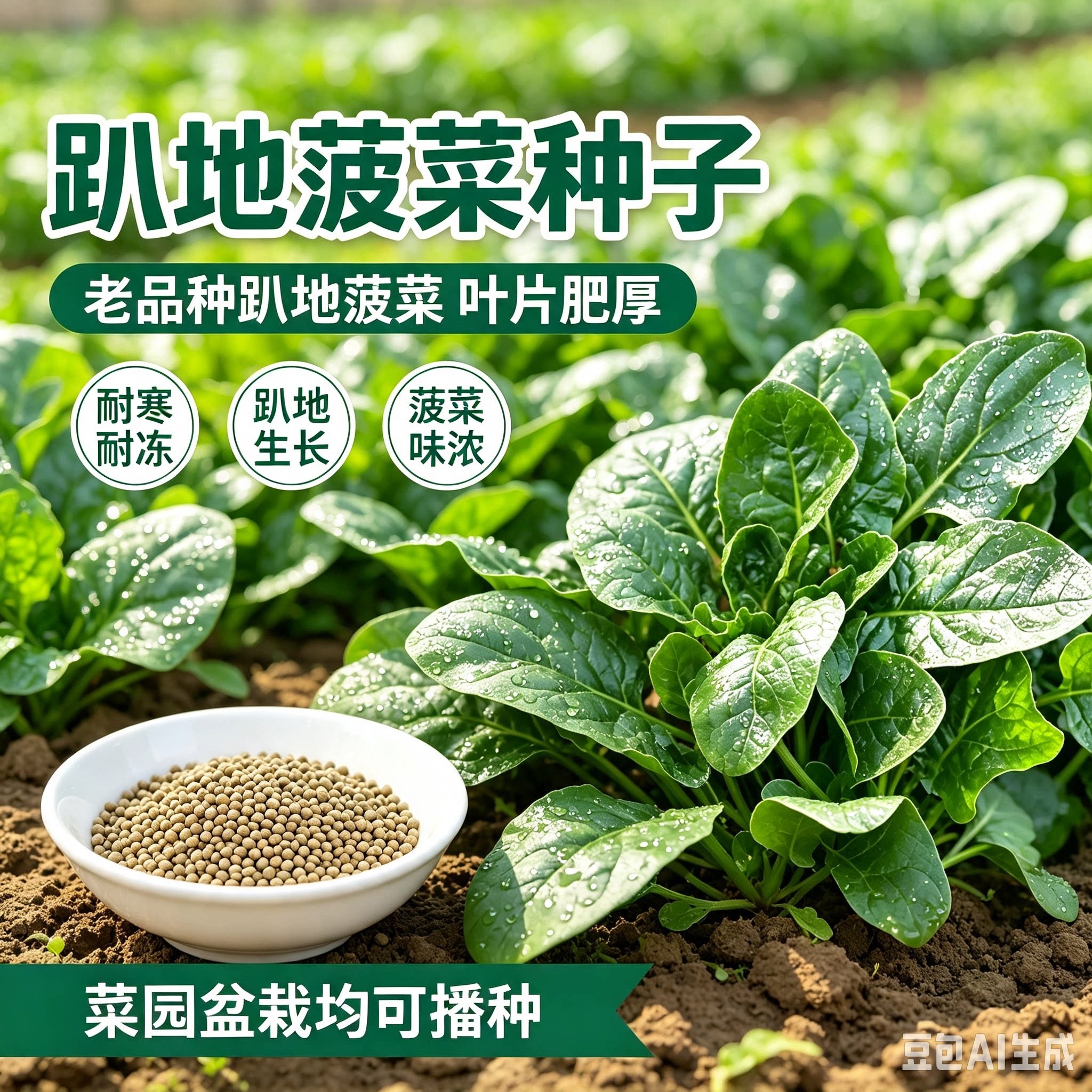 【趴地菠菜种籽】阳台盆栽小菜园种植蔬菜种子MD