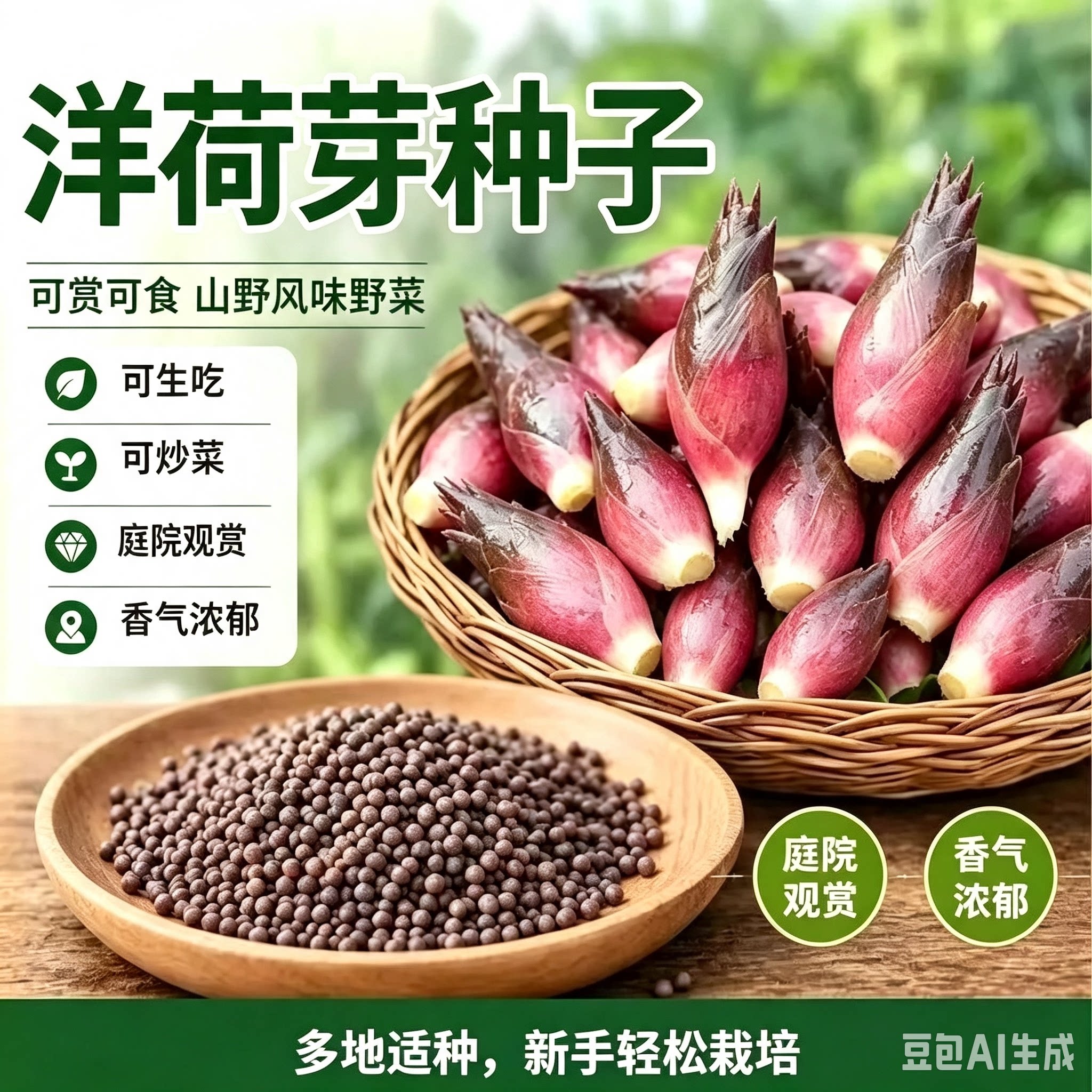【洋荷芽种子】食用洋荷芽种子四季阳台易种盆栽北方春夏秋种植MD