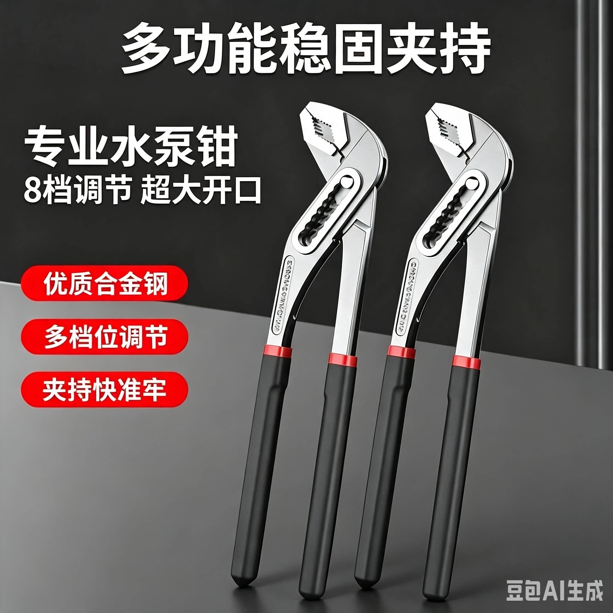 多功能水泵钳大开口水管钳扳手鹰嘴机械大力钳汽修汽保工具MD2