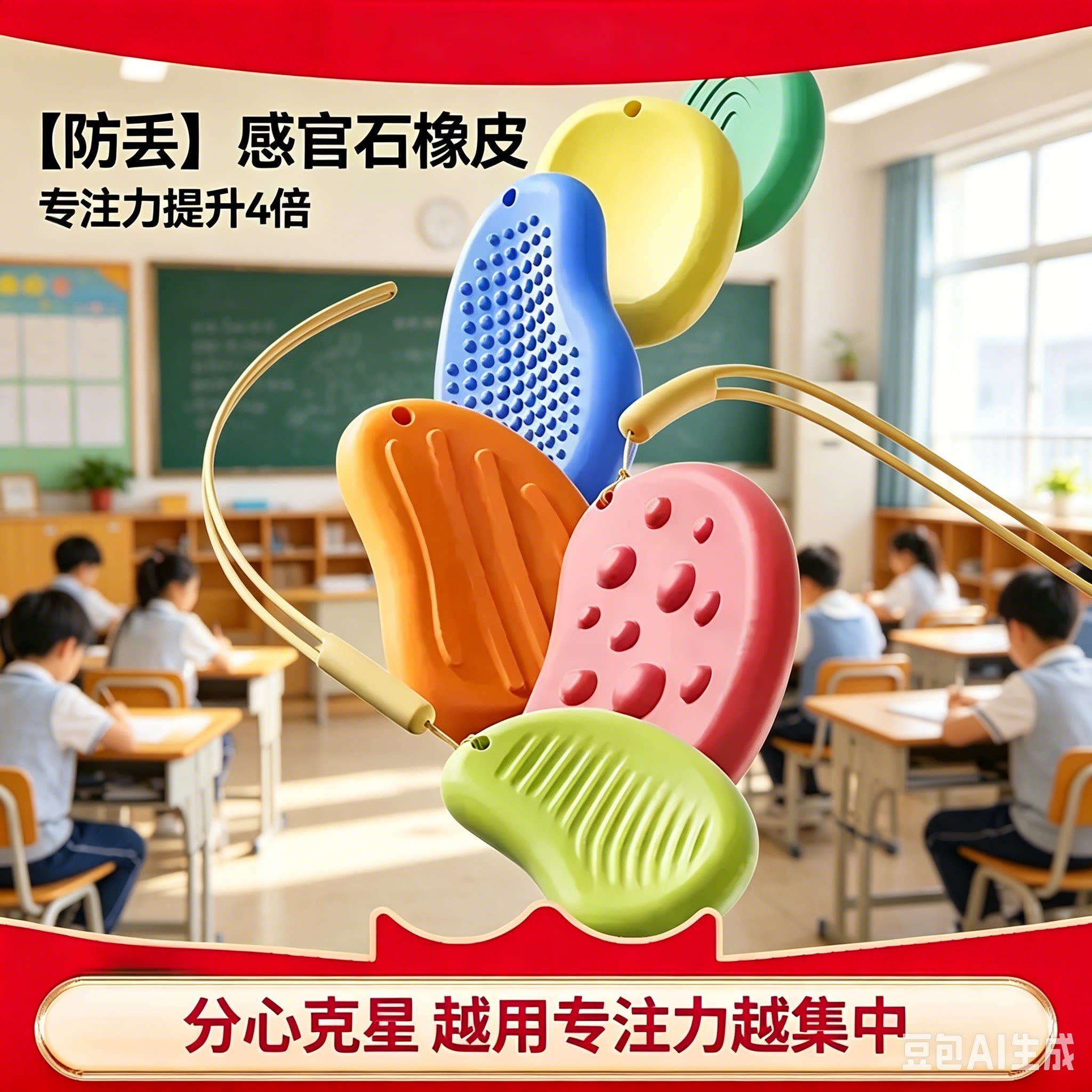 【老师推荐】感官石橡皮学生擦干净学生集中专注缓解焦虑解压JT①
