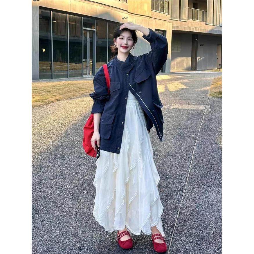 白色蛋糕裙女春夏新款高