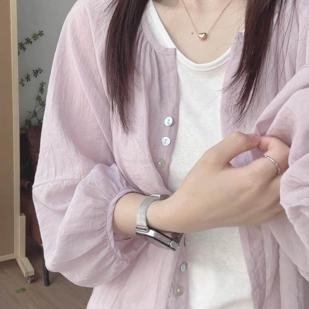 亚麻防晒衬衫外套女夏季