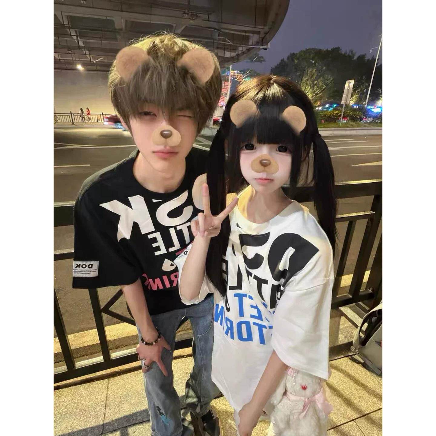 美式袖标排版字母印花短