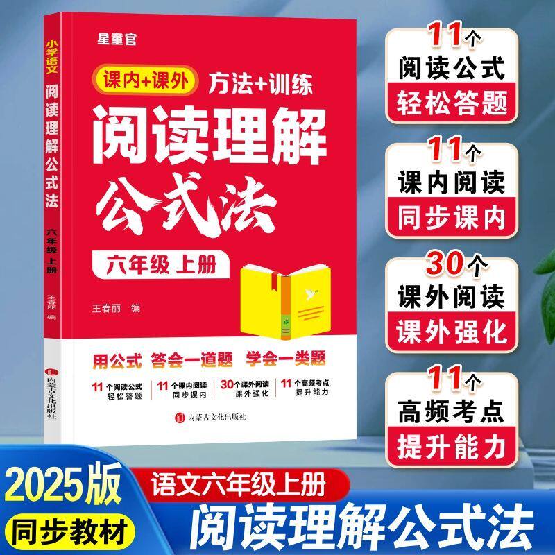 六年级上册阅读理解公式法万能答题技巧模板语文专项强化训练习册