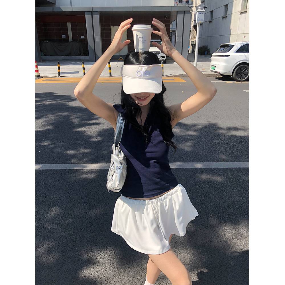 [9hour]2026年夏季新款街头辣妹短款修身背心 无袖上衣女