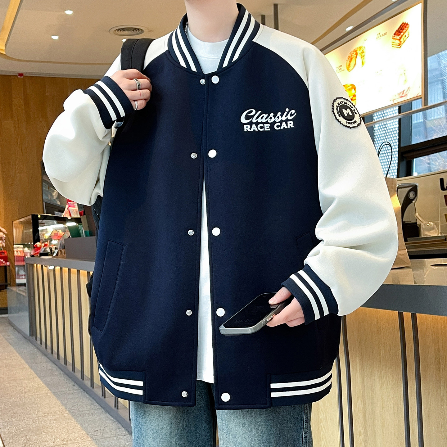 撞色棒球服男春秋季2026