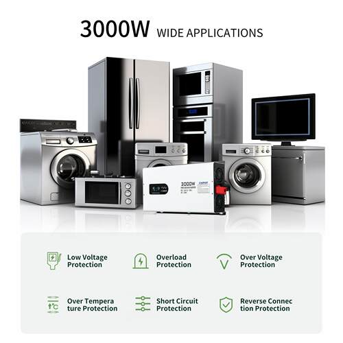 纯正弦波变器300W率带LCD显逆508示足功欧规变器带0智能无线遥控