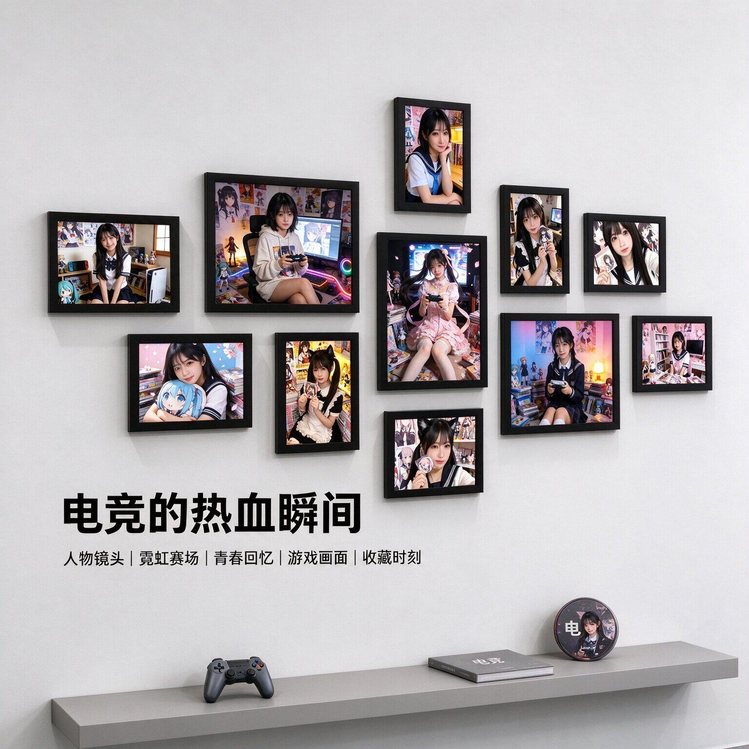 二次元JK女仆相框照片墙