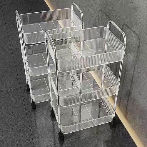 亚克力置物架书架零食小推车浴室卫生间收纳盒床头落地化妆品客厅