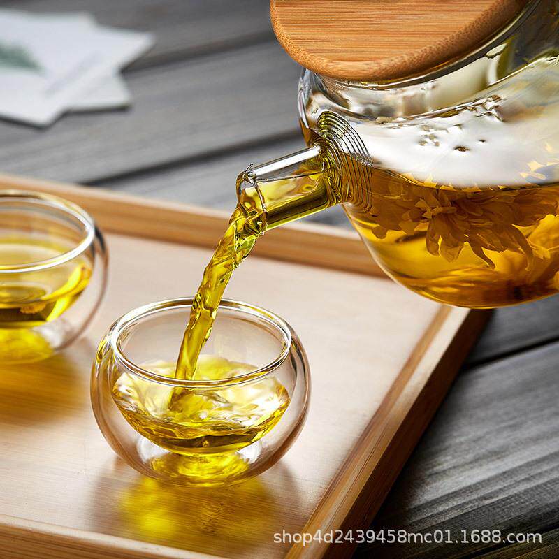耐热玻璃茶具防烫手双层品茗杯小茶碗50ml透明加厚功夫小品杯茶杯