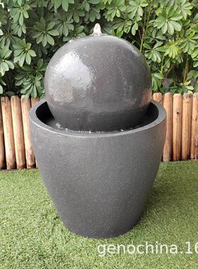 仿石头感简约室内户外公园庭院景观流水生财现代风喷泉摆件-3